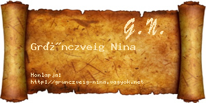 Grünczveig Nina névjegykártya