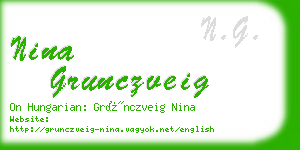 nina grunczveig business card